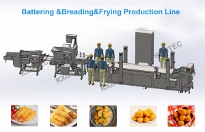 Battering -breading -frying machine